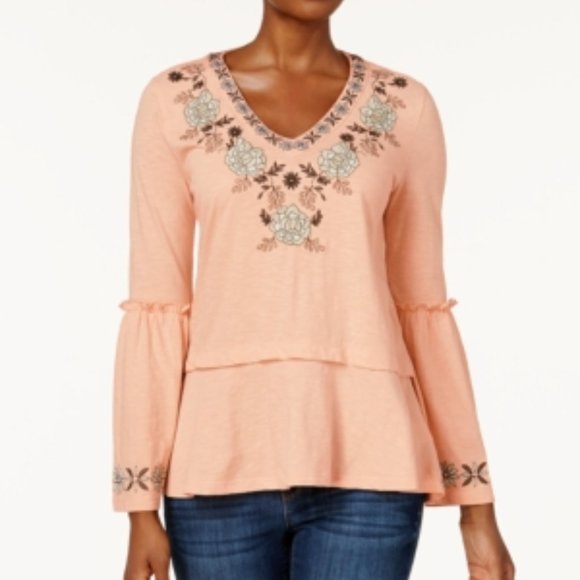 Style & Co.. Embroidered Peplum Top  NWT - Picture 1 of 4